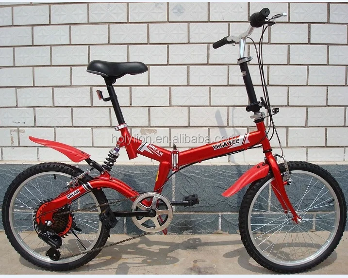 red folding bike