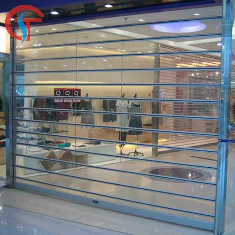 Hot selling transparent polycarbonate roller shutter door for highgrade shops, View