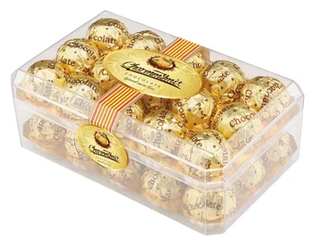 T35 Two-layer gift box golden round ball chocolate chip coated with crushed peanut