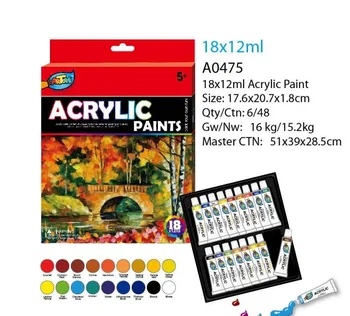 18 color 12ml non-taxic kids craft smart acrylic paint