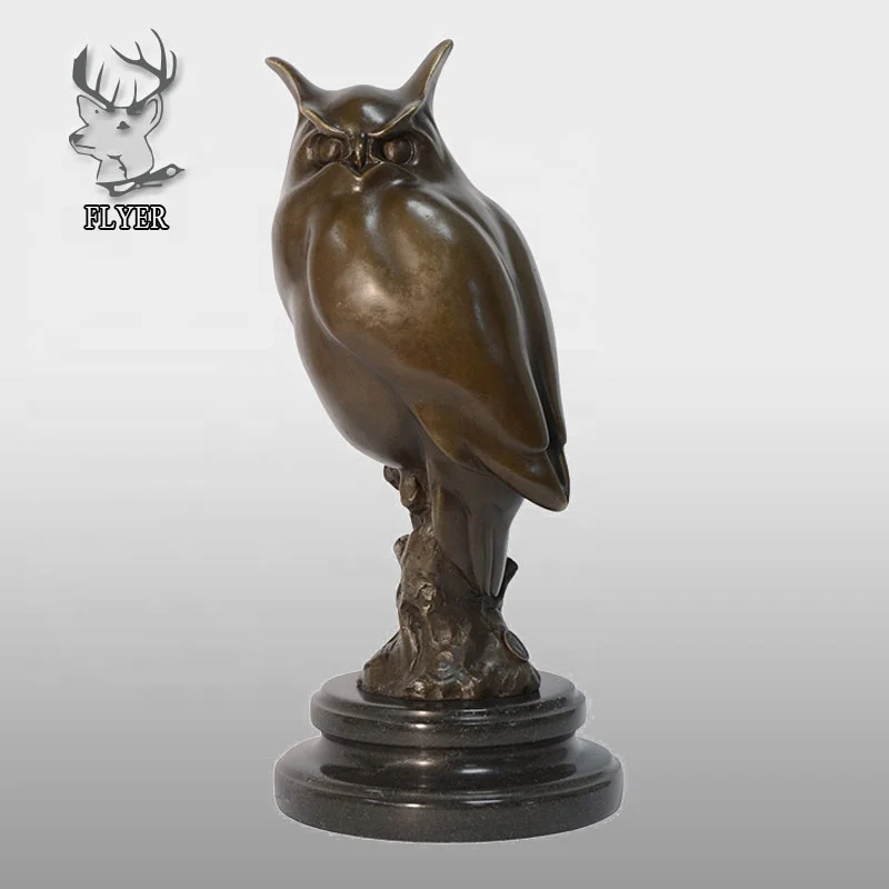 ミネルバ夜フクロウのブロンズ像 - ライフサイズの装飾用彫刻販売