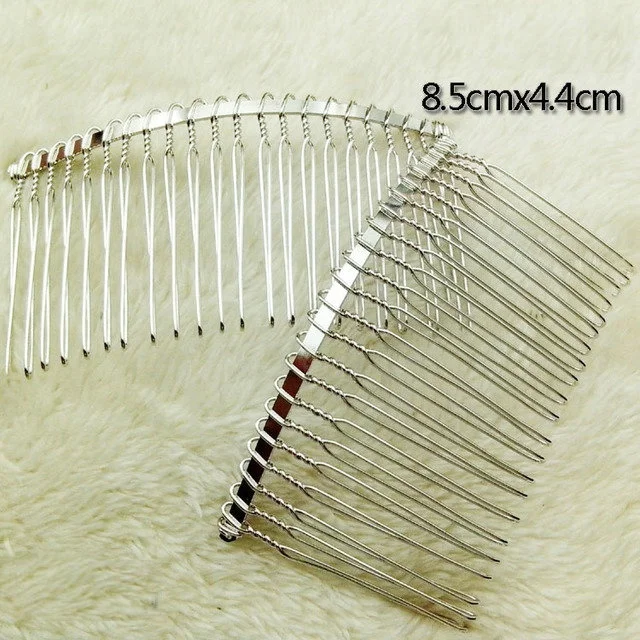 Silver Gold Diy 22 Teeth Handmade Wedding Twisted Veil Hair Combs