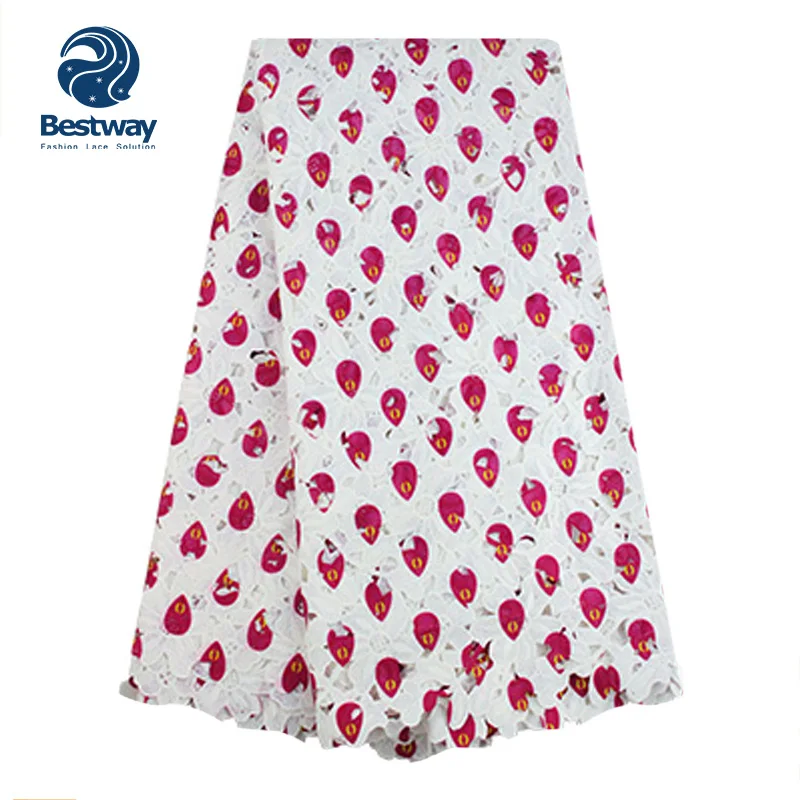 Шанхайский текстиль, материалы для женской одежды, гипюровая Цветочная кружевная ткань