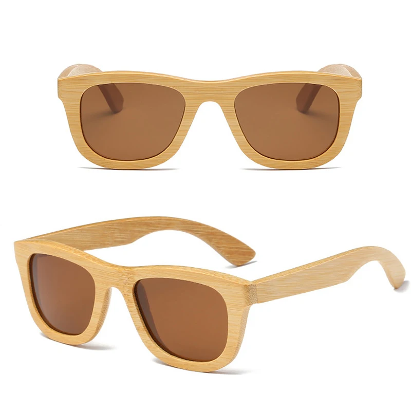 Polarized Wood Bamboo Sunglasses Men Women Polaroid Square For Men