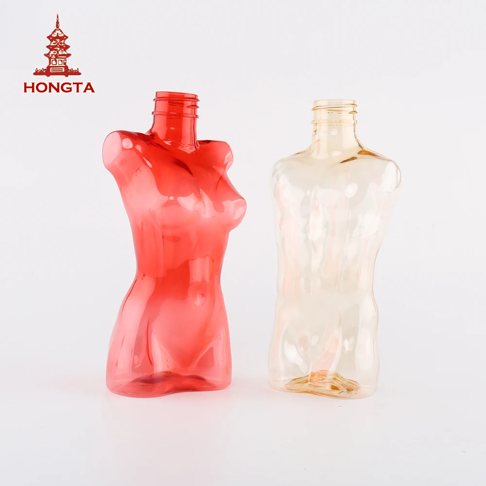 perfume con botella en forma de cuerpo de hombre