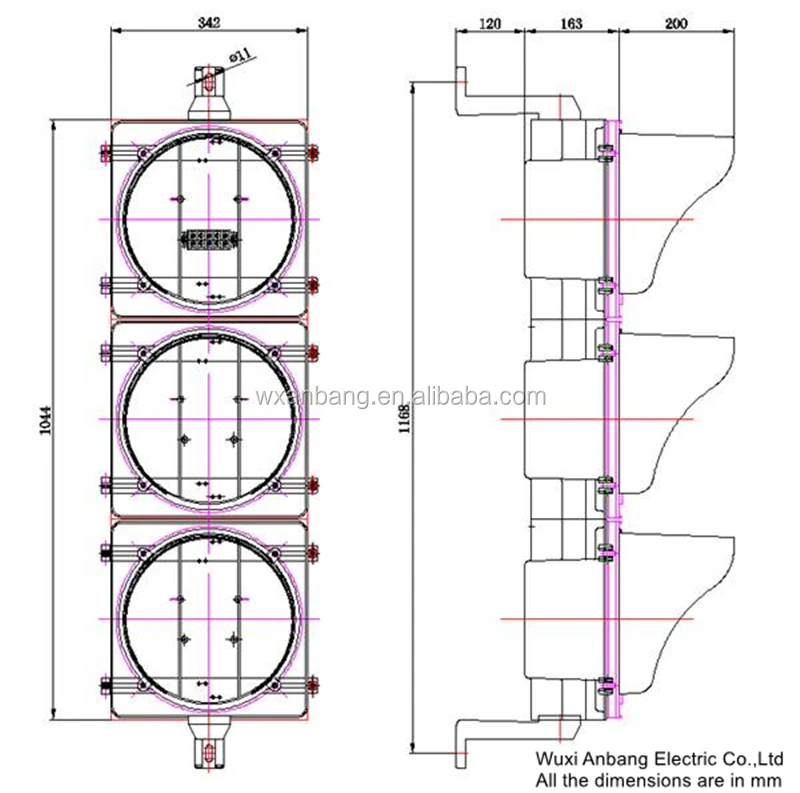 
 Транспортная развязка 12-дюймовый светодиодный стрелки светофора головного света с корпус из поликарбоната  