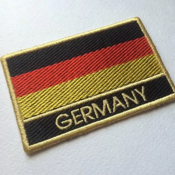 OEM Custom Germany Flag Patch Iron on Arm Embroidered Patches for Clothing