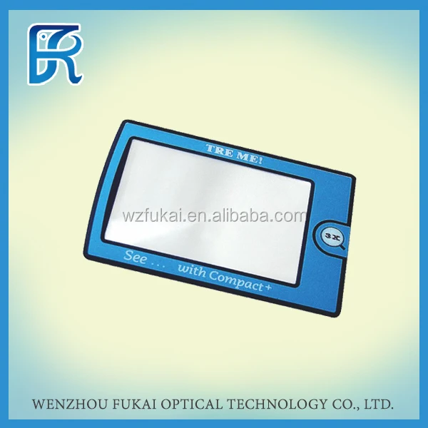 3X Plastic PVC Credit Card Size Magnifying Glass for reading