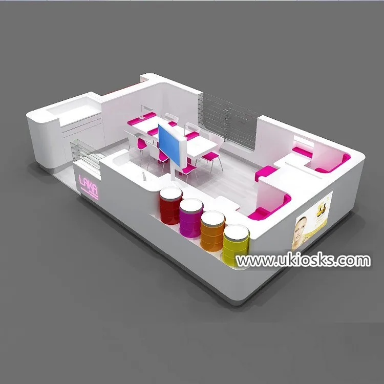 Modern Design Nail Kiosk Design Nail Kiosk in Mall Manicure Counter Modern Nail Art Service Counter Salon Booth for Sale