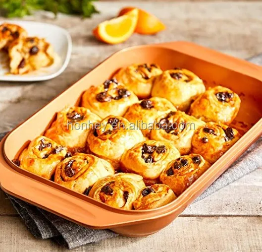 Aluminum Non Stick Copper Turkey Roaster Die Cast Casserole Gold Coast