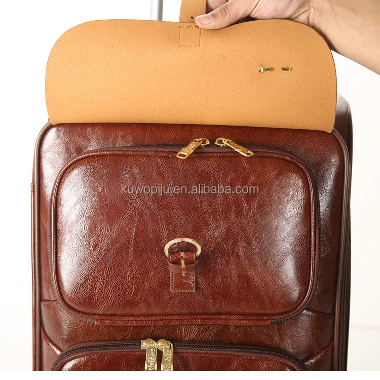 
 Коричневый роликовый Спиннер, 4 колеса, из искусственной кожи, ПВХ, 3 шт., наборы чемоданов  