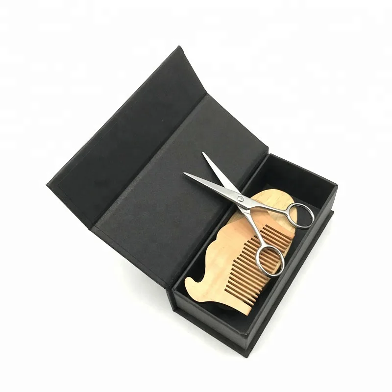 Высококачественная щетка для бороды и расческа набор ножниц