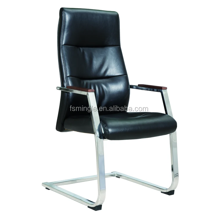 Деревянный подлокотник типа офисное кресло с черным кожа коровы для дизайнера