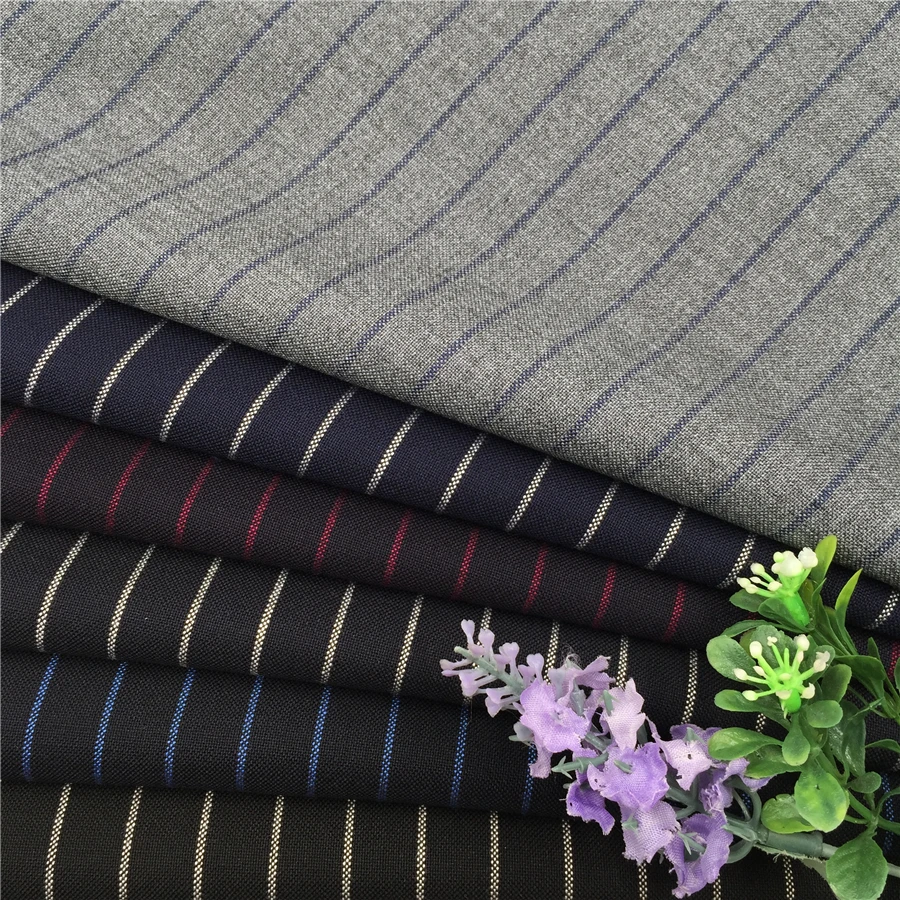 Оптовая продажа, полиэстер, вискоза, спандекс, смешанный материал, полосатый дизайн, текстурированный костюм, мужской костюм, Блейзер, ткань для лета