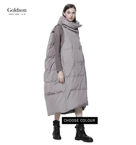 Canada Customized Women's Casual Long Down Jacket Breathable Nylon with Stand Collar Packable Heated for Female Use