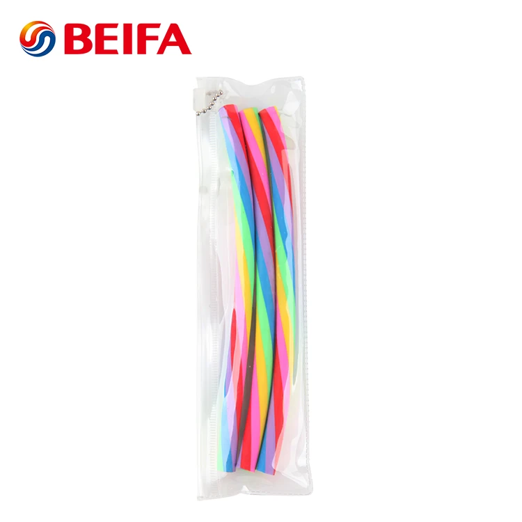 Beifa Brand RB0028 Rainbow Color Round Shape Custom Rubber Pencil Eraser