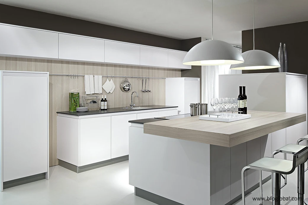 Factory Price Customized Pvc White Local Kitchen Island Cabinets