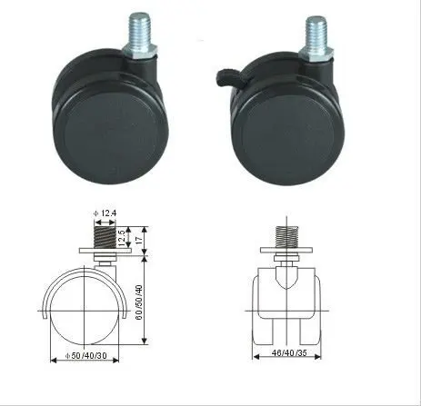 Office Chair Nylon Caster With Thread Dwg A001 Buy Casters And Wheels Casters Wheels Chair Base Casters Product On Alibaba Com