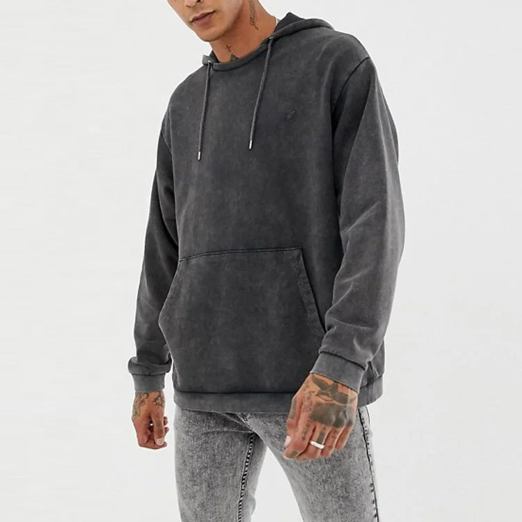 acid wash black moletom com capuz