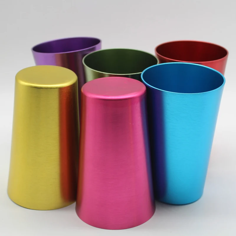 16oz Aluminum Tumblers - Retro Jewel Colored Cups Set of 6