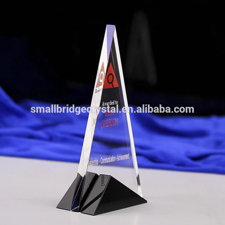 Customized Triangle Crystal Trophy Award for Business Gifts