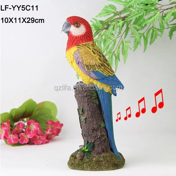 Polyresin Statue Motion Sensor Parrot Bird Sales