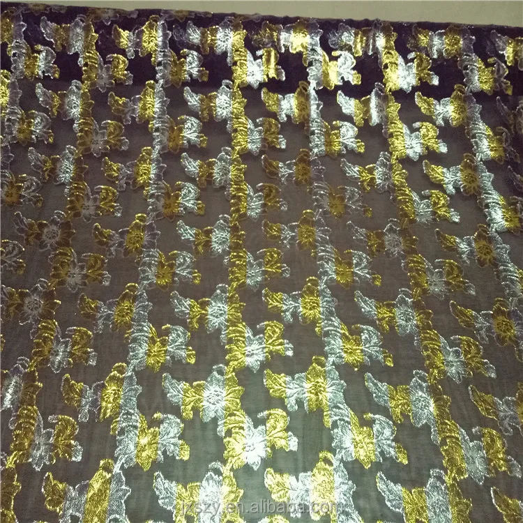 Organic Somali Dirac Silk Brocade Fabric with Metallic Jacquard Lurex for Girls' Dresses Weddings Costumes