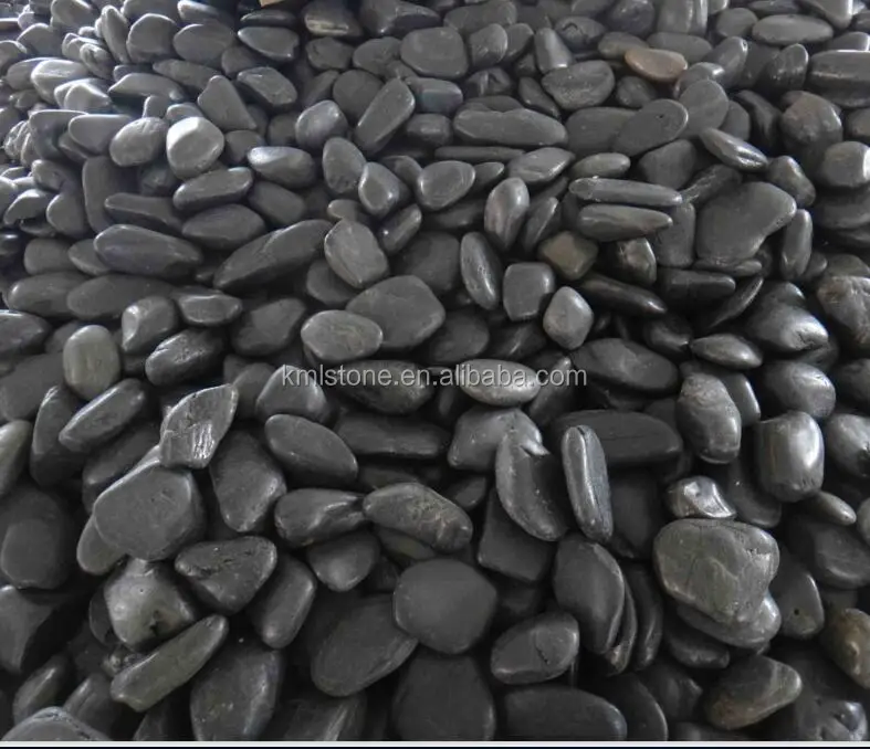 Natural Black Polished Stone Pebbles, Black River Rock Pebble