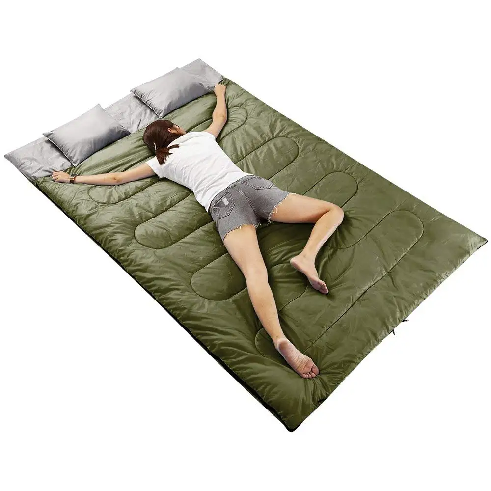 Woqi Camping Waterproof Double Sleeping Bag with Pillows