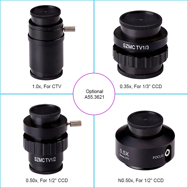 OPTO-EDU A23.3645-STL4T Single Arm Boom Stand Stereo Microscope 0.7-4.5x Trinocular Zoom without Light Source