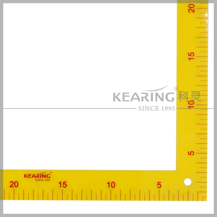 Kearing Brand 3mm Thick Strong Plastic L Square Garment Ruler for Tailor Sewing Design Measuring #5875