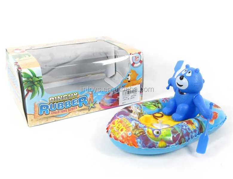 
Заводная лодка, надувная лодка, водный ветер, игрушка для ванной, игрушка, медведь на лодке 