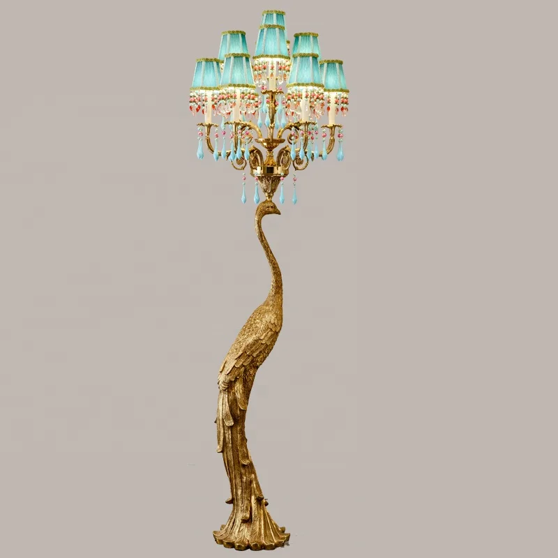 Светильник Напольный СВЕТОДИОДНЫЙ с изображением животных винтажный павлиний светильник стоящий замок или в стиле империи латунный абажур и удивительный дизайн роскошь