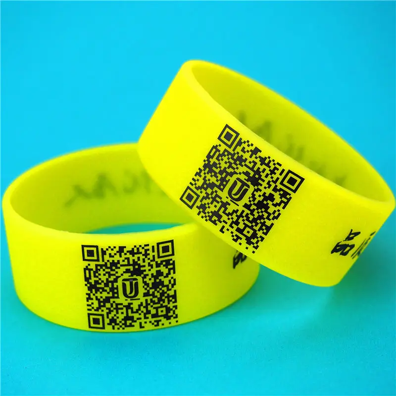 Custom Cheap Unique QR Code Silicone Bracelet for Advertising Rubber Wrist Bands Pulseras De Silicona Barcode Baller