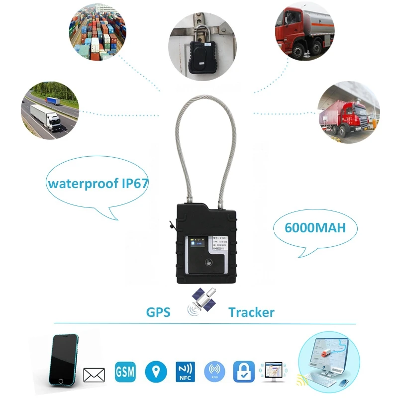 Магнитный висячий замок HHD с GPS-трекером 4G GPRS телеметрическое управление устройства отслеживания транспортных средств приложением Android