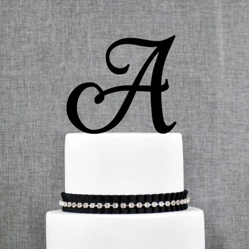 Acrylic Initial Letter a Monogram Personalized Wedding Cake Topper Unique Cake Topper