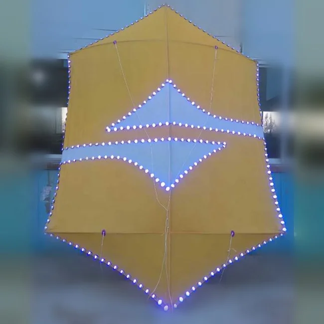 Led Light Kite Led Downlight Kite  Led Flashlight Kite with UFO Pattern Professional Reel and Flying String