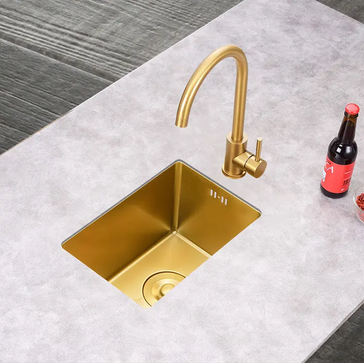 沉金水槽小型定制厨房水槽酒吧水槽不锈钢 Buy Gold Sink Bar Sink Kitchen Sink Product On Alibaba Com