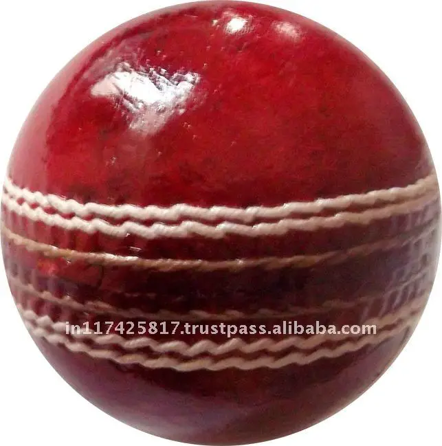 Cricket Ball Leather Ball Red Color Leather Material Custom Design