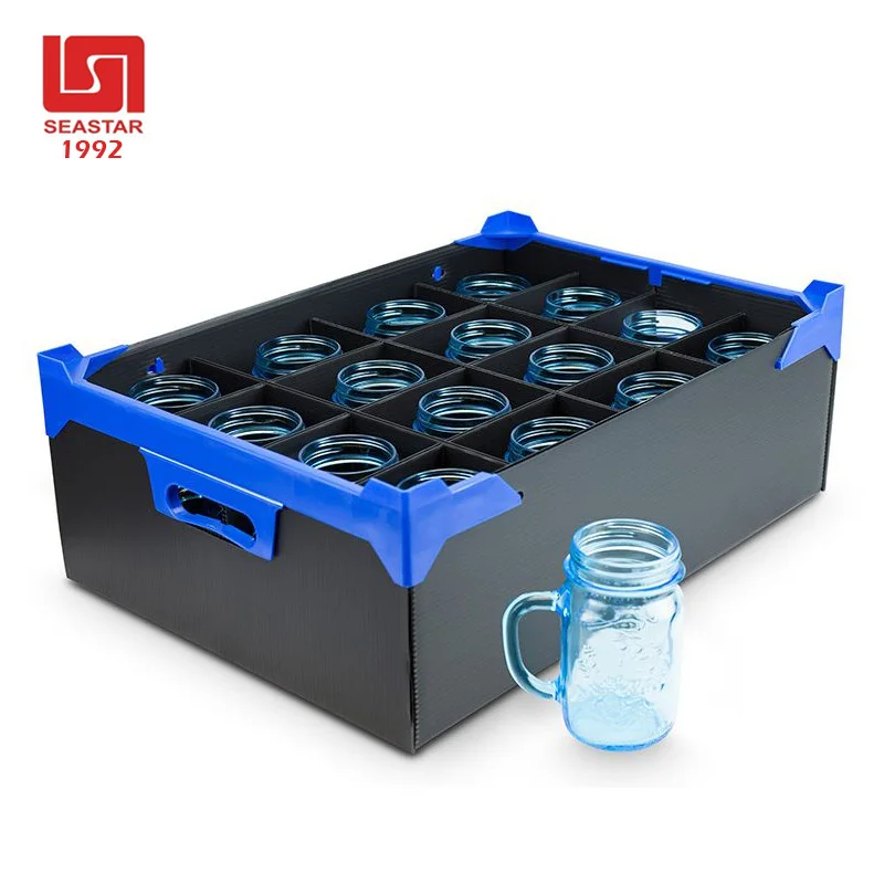 Source Caja de plástico de embalaje de vidrio botella de cerveza con divisores, cajas de Corflute para vasos on m.alibaba.com