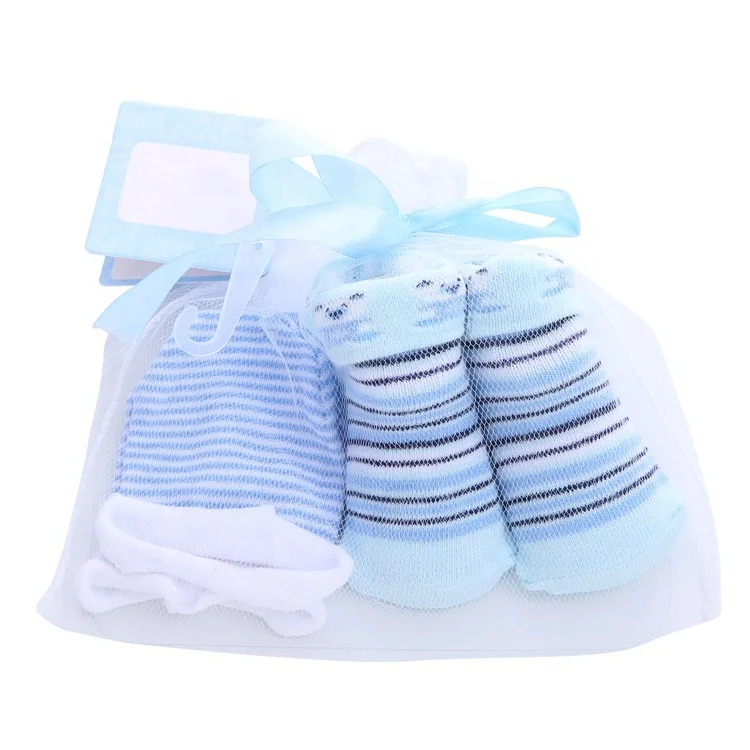 Подарочная упаковка из 100% хлопка, вязаные детские носки с варежками