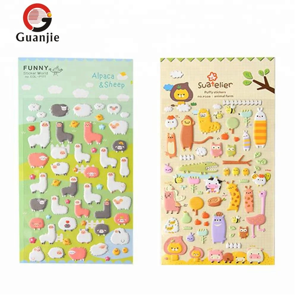 Детская клейкая 3D пышная пенопластовая мультяшная наклейка