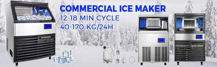 Commercial Ice Maker 335W Stainless Steel Ice Cube Maker Machine