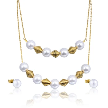 Trendy Fancy 22k Gold Kundan Necklace Set Discount Jewelry Pearl Jewelry Set