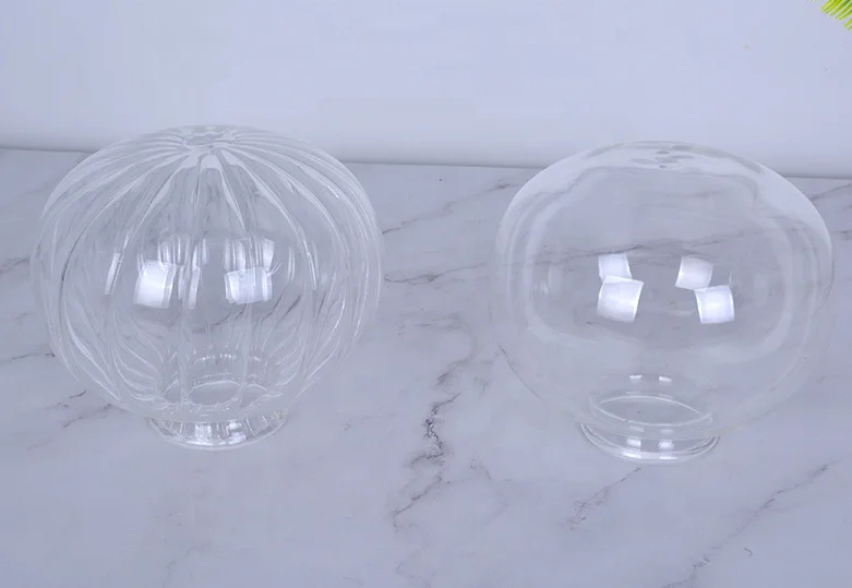 Handmade Borosilicate Stripe Glass Bubble Lamp Shades with 2 Holes