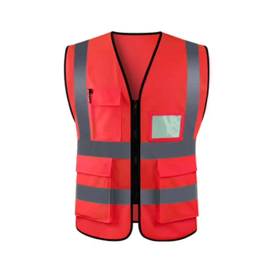 Blue Reflective Vest with Zip & ID Pocket – Bramley Safety