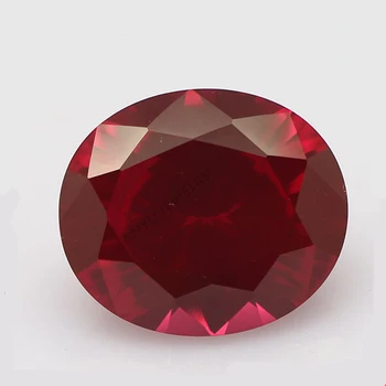 Faceted red corundum oval shaped 1 carat ruby wholesale synthetic ruby