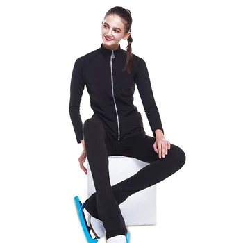 LIUHUO Kunstschaatsen Hakama Meisjes Zwarte Leggings Wedstrijd Training Kleding, zwart, 6-8 Jaar