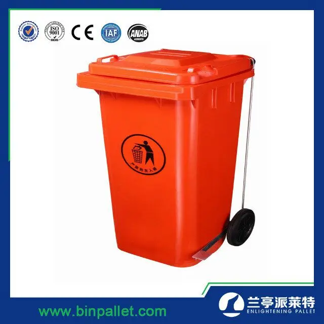 Green Color Outdoor Garbage Bin 120 Liter Plastic Dustbin 13 Gallon Trash Can
