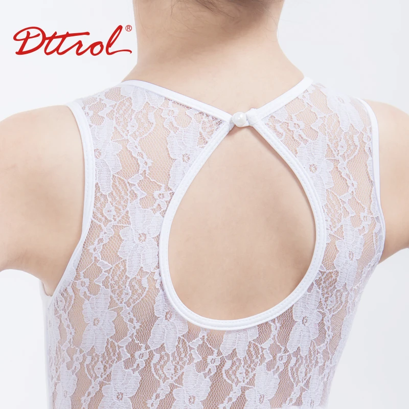D031040 Dttrol New Arrivals White Lace tank Dance Leotards